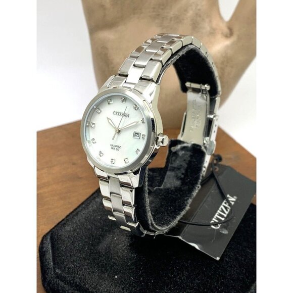 Citizen Women\'s Watch EU6070-51Y Quartz White Mother of Pearl Dial 28mm